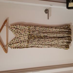 Midi floral print Anthropologie 100% cotton pastel dress